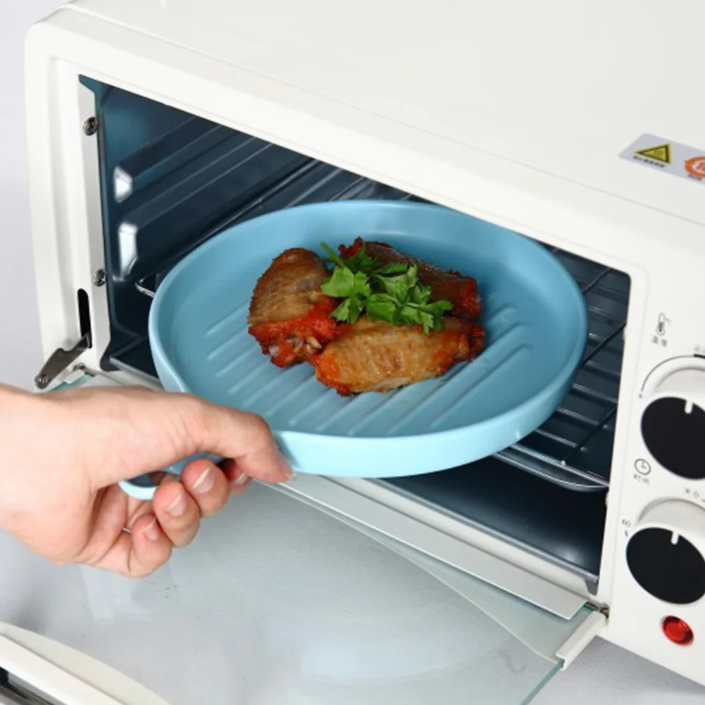 

Ceramic Handle Plate Practical Baking Dish Anti-Hot Handle Smooth Edges for Home Restaurant Dessert Serving Baked Rice Noodles
