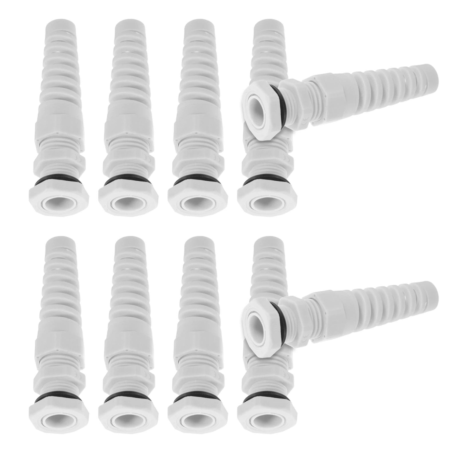 

10pcs Cable Anti-bending Joints Gland White Sleeve Control Panel Precision Locking Twist Resistant High Strength Material