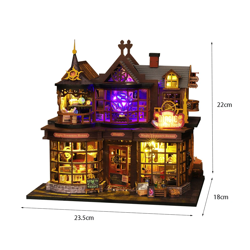 مجموعة نماذج منزل مصغر من OUZEY - أثاث وديكور بيت الدمى الخشبي، هدية عيد الميلاد والكريسماس لمشروع الحرف اليدوية الإبداعية #6