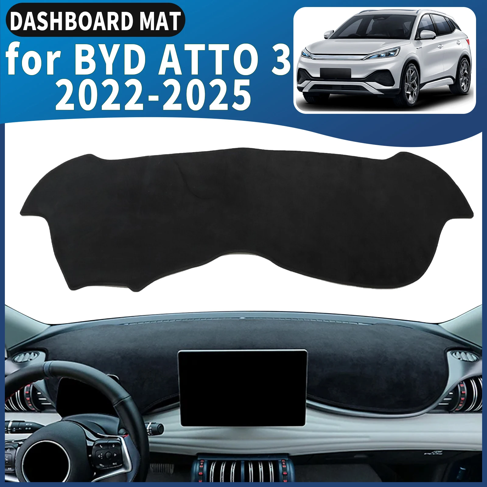 

fit for BYD Atto 3 2025-2023 2022 Car Dashmat Dashboard Cover Pad DashMat Sunshade Protective Carpet Accessories Leather