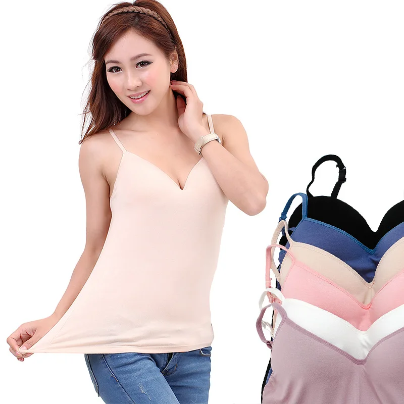 Modal Strapless Vest Women's T-shirt No Steel Ring Integrated with Chest Pad Vest Underwear Base Shirt Summer Korean Version