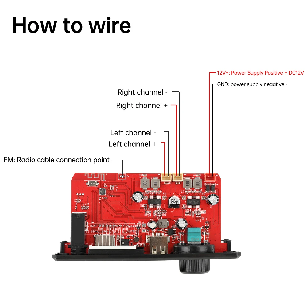 DC 12V Auto BT MP3 Verstärker Decoder Board 2*80W BT FM Audio Decoder Geeignet für Autos mit LCD Display und Fernbedienung