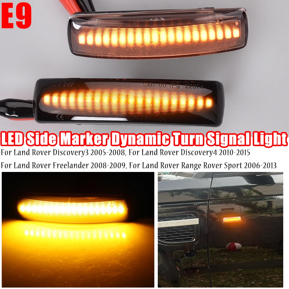 2x LED Side Marker Lamp Repeater Indicator Light For Rover Sport L320 Land Rover LR2 Freeland 2 L359 LR3 LR4 Discovery 3/4 L319