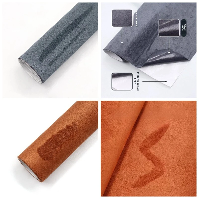 Elastischer, selbstklebender Wildlederstoff, halber Meter, für die Dekoration von Autoinnenräumen, zum Nähen, verdickter, wasserdichter, langlebiger Stoff