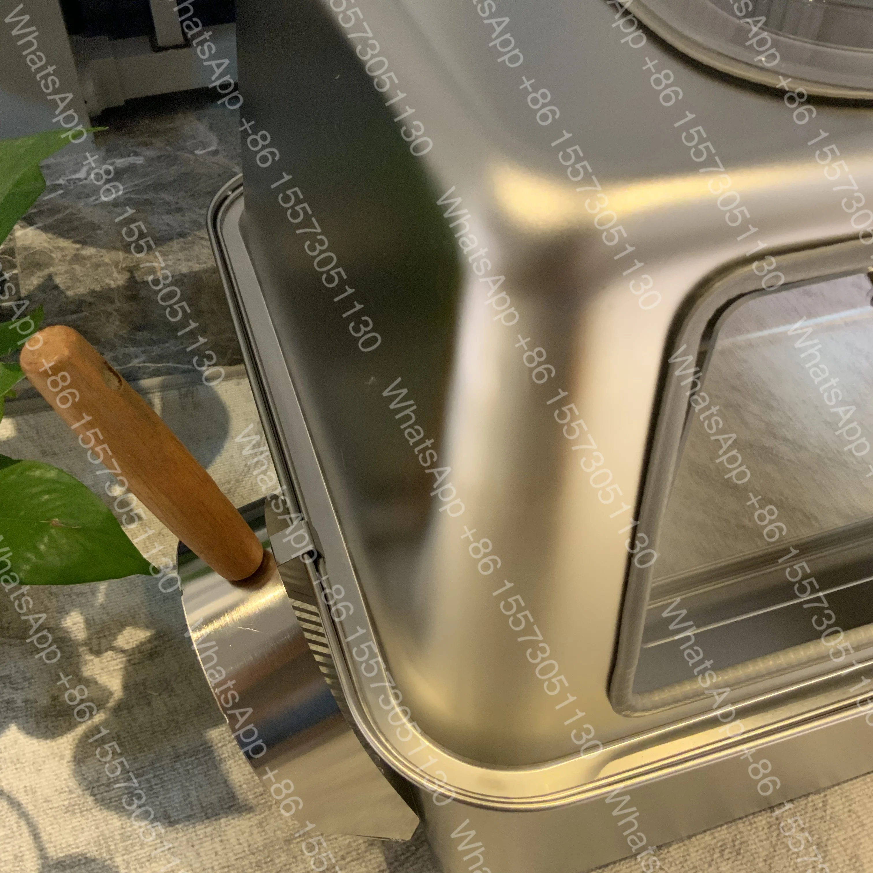 Stainless Steel Cat Litter Box & Jumbo Anti-Splash Toilet, Large Space Ventilated Cat Pan with Open Semi-Enclosed Design