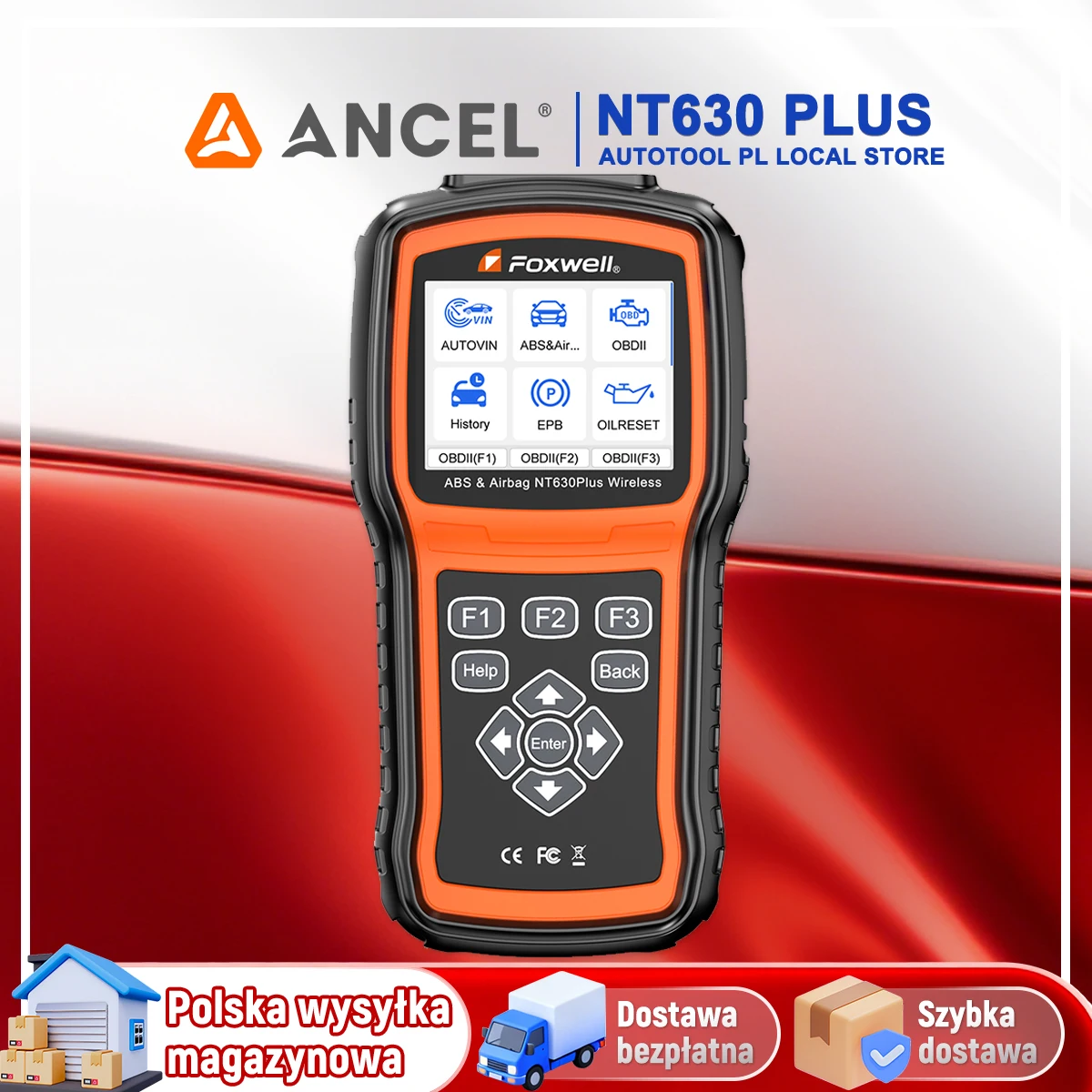 Image of FOXWELL NT630 Plus OBD2 Kfz-Scanner mit Bidirektionaler Steuerung, SRS ABS Entlüftung, SAS Öl EPB Reset, OBD2 Auto-Diagnosegerät