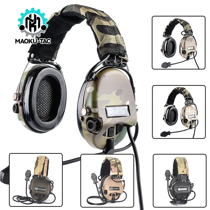 WADSN Tactical MSA Headset Sordin Headworn Noise Reduction Anti Manic Intercom Headset For Hunting Wargame Operational Training