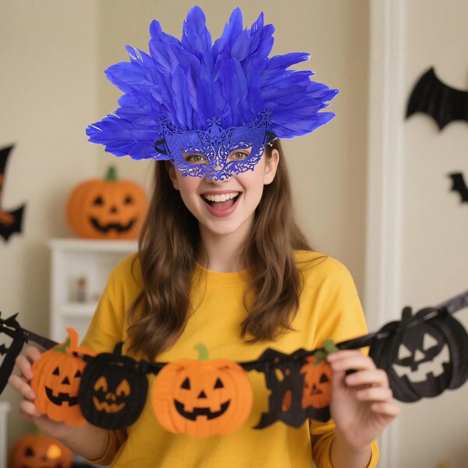 قناع تنكري للنساء، لوازم ملحقات لعب الأدوار، قناع الهالوين الأنثوي لأداء الحفلات وأعياد الميلاد