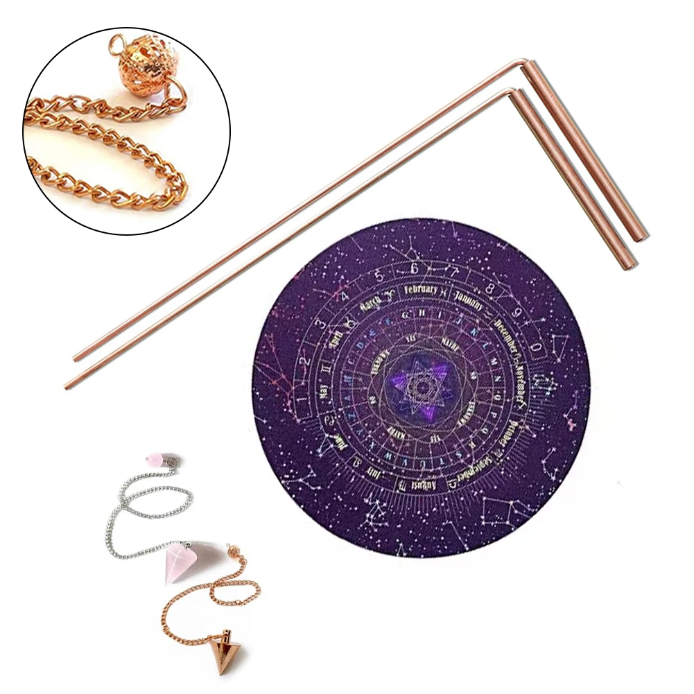 99.9% Copper Dowsing Rod Psychic And Divining Pendulum Plate Pad Kit Copper Dowsing Rod Psychic And Divining Pendulum Plate Pad