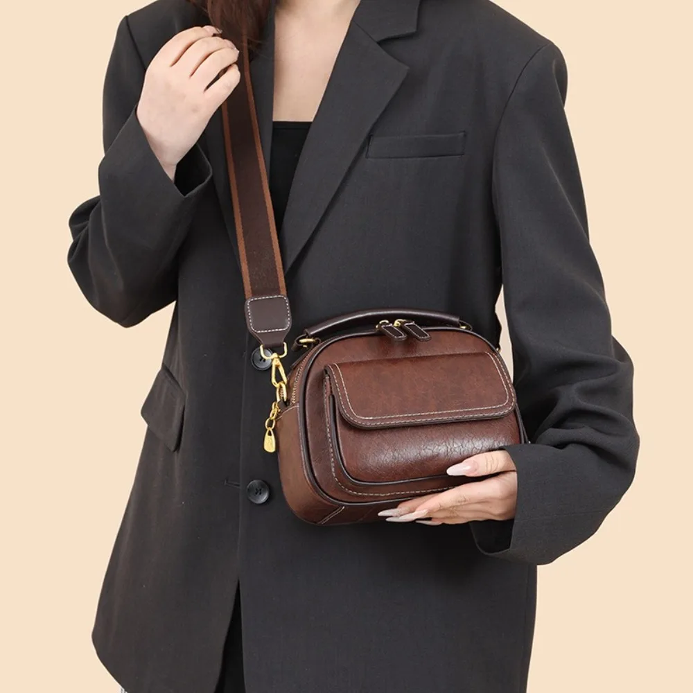 

High Quality Retro Women Shoulder Bag Luxury PU Leather Crossbody Bag Large Capacity Cosmetic Bag