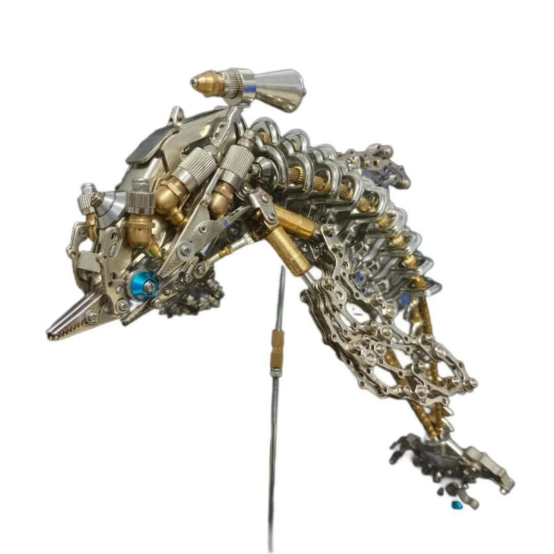 

High difficulty dolphin metal assembly, toy building blocks, 3D three-dimensional puzzles, handmade DIY models, gifts
