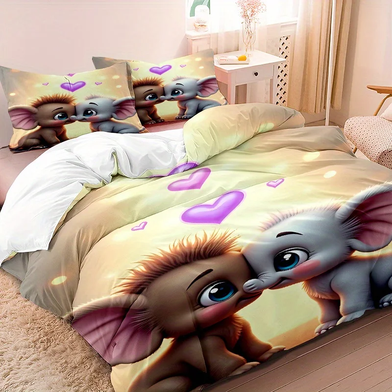 

3pcs Bedding Set 3D Printed Down Comforter Cover Set 1pc Comforter Cover 2pcs Pillowcases Without Core Ultra-Soft Comfortable