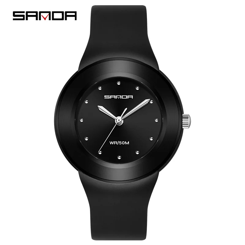 SANDA 3119 Quartz Watch Leisure Creative Crystal Sports Outdoors Waterproof Pointer Display for Men and Women's Watches Gift