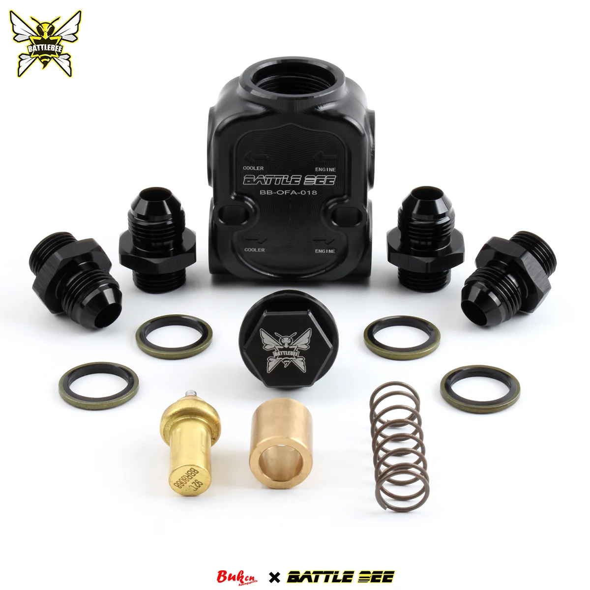

Oil Cooler Thermostat 83temperatur for Engine Transmission Thermostat oil Adapter Automotive Part Accessory BATTLEBEE BB-OFA-018