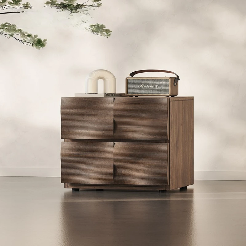 Minimalist bedside table, retro ripple cabinet, walnut dining side cabinet, startling home TV cabinet