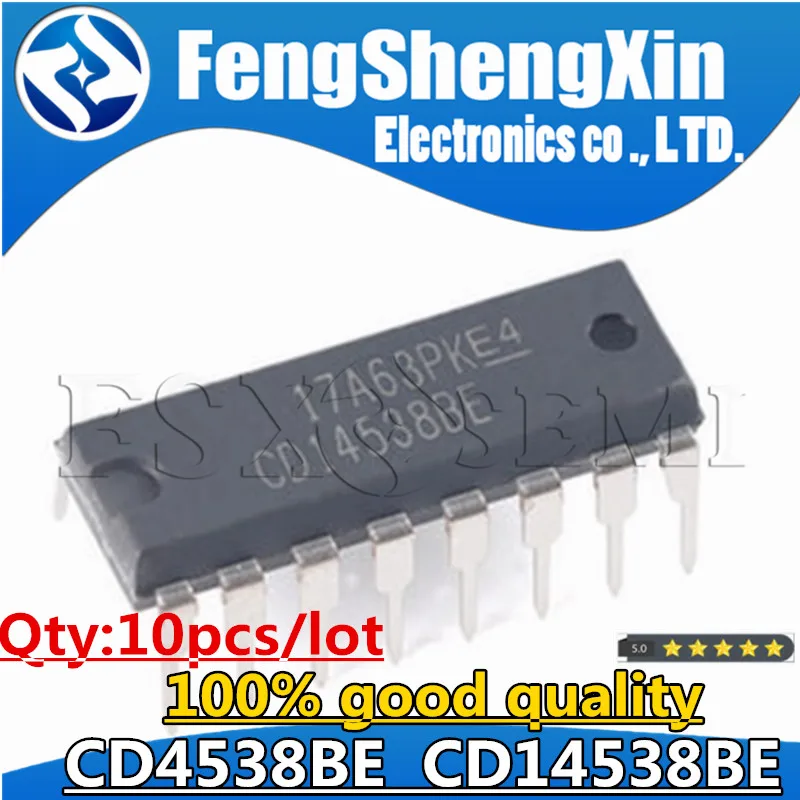 10pcs/lot CD4538 CD4538BE HEF4538BP DIP-16  CD14538BE CD14538 Logic IC