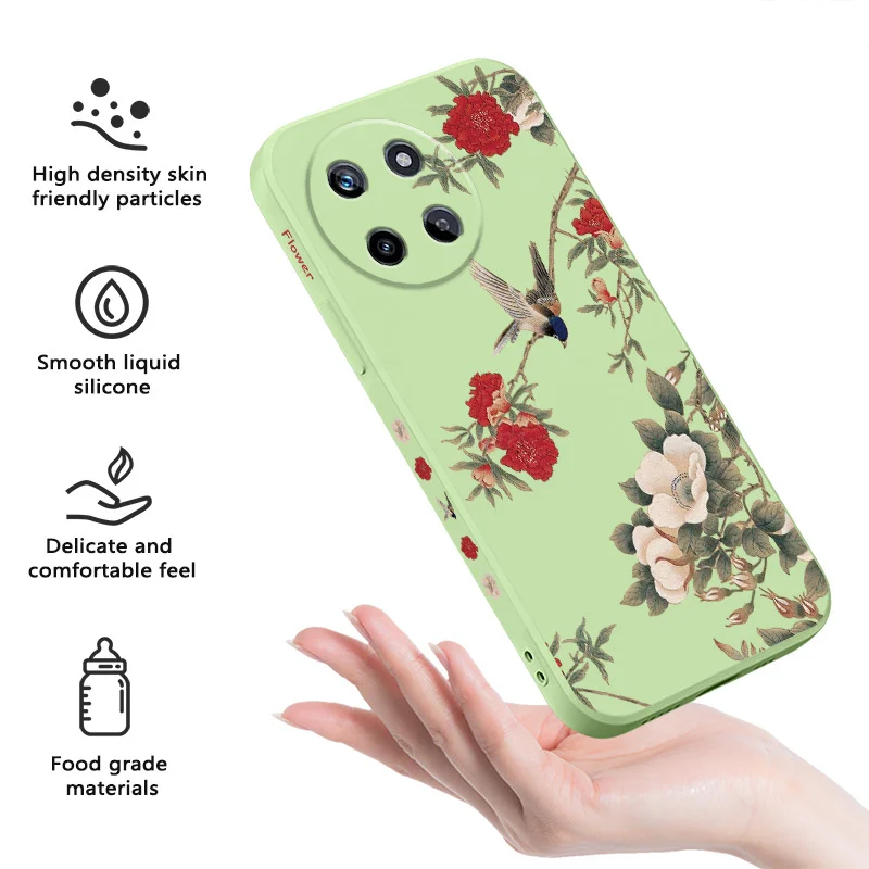 حافظة هاتف كركديه جميلة لهاتف OPPO Realme 11 10 9 9i 8 8i 7 Pro Plus C35 C21Y C25Y C25 4G 5G غطاء سيليكون سائل