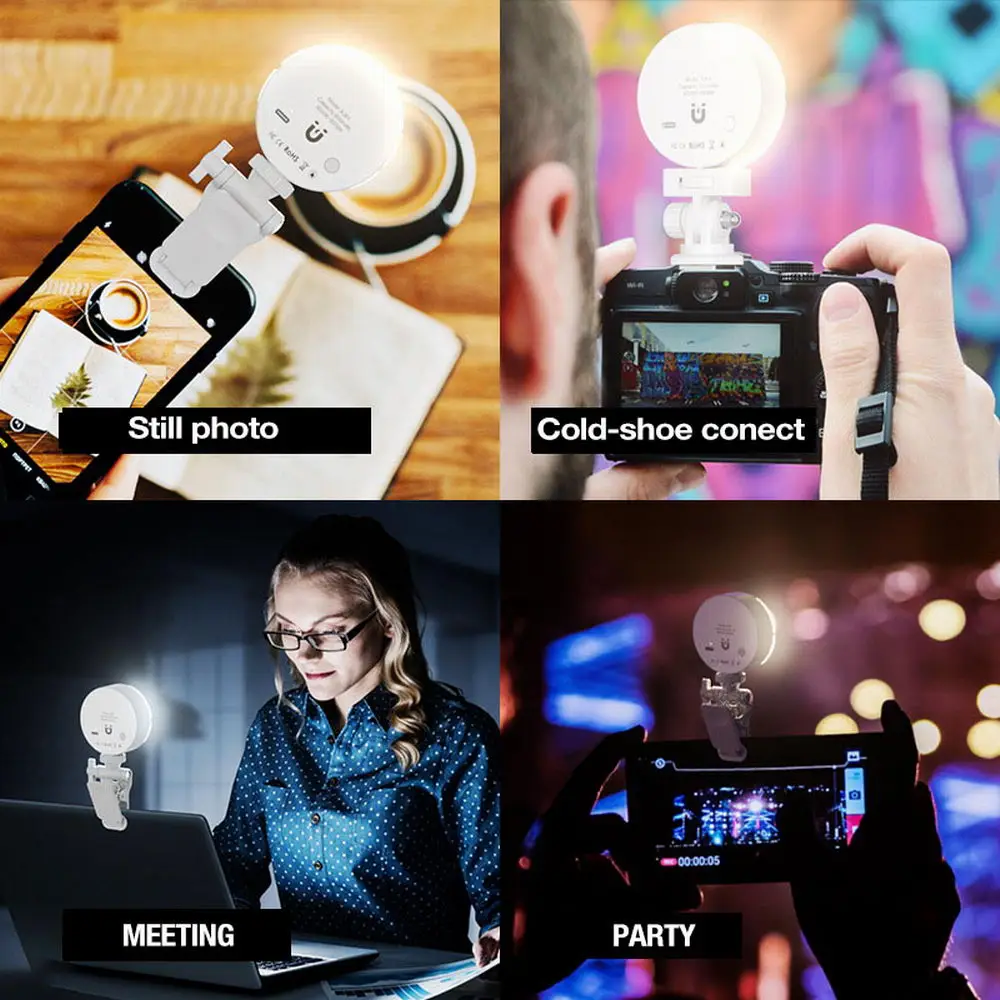 Przypinana lampa leddo smartfona na telefon z klipsem kieszonkowe z podświetleniem Led światła do makijażu Zoom konferencyjna Mini lampka wypełniająca zdejmowana okrągła lampa