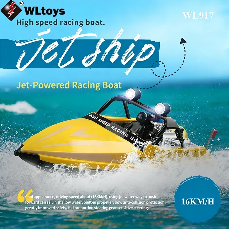 

Радиоуправляемая лодка WLtoys WL917, высокоскоростная, 2.4 ГГц, 16 км/ч, с щеточным двигателем 370, гоночная лодка с ночной LED-подсветкой, простая в использовании игрушка для детей и взрослых