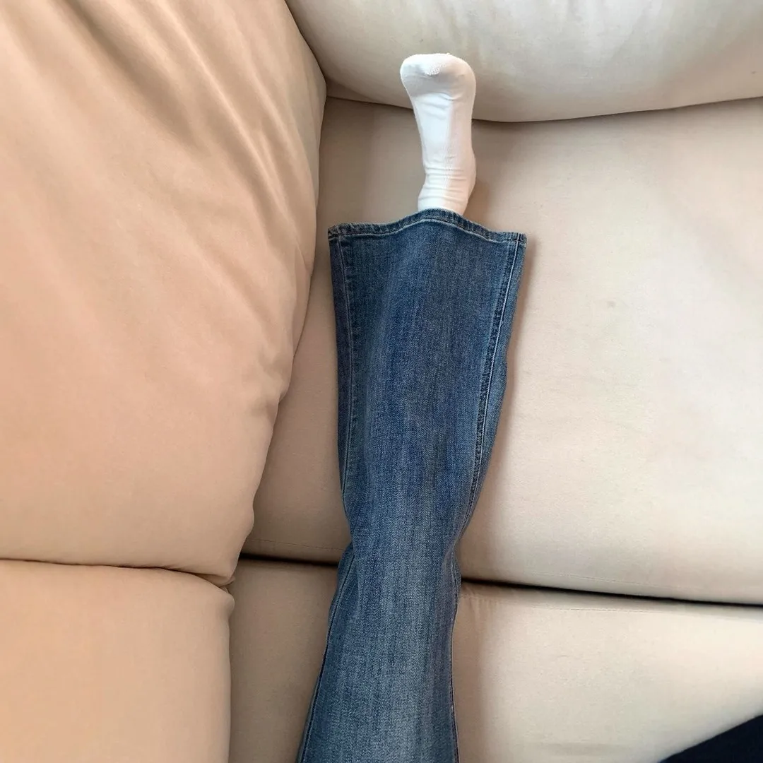 High Waist Bell Bottom Jeans Women's Stretchy Cotton Denim Pants Fall Season Wear Resistant Tummy Covering Slimming Effect