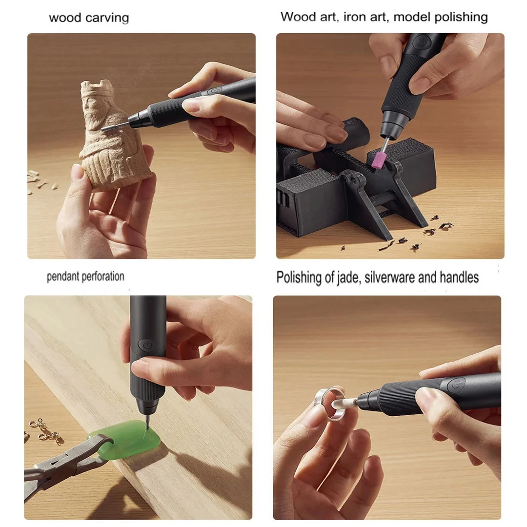 Xiaomi Mijia Electric Grinding Pen 22000r/min Brushless Motor Fast Carving Polishing Burnishing Drilling Mini Grinder Home Tool