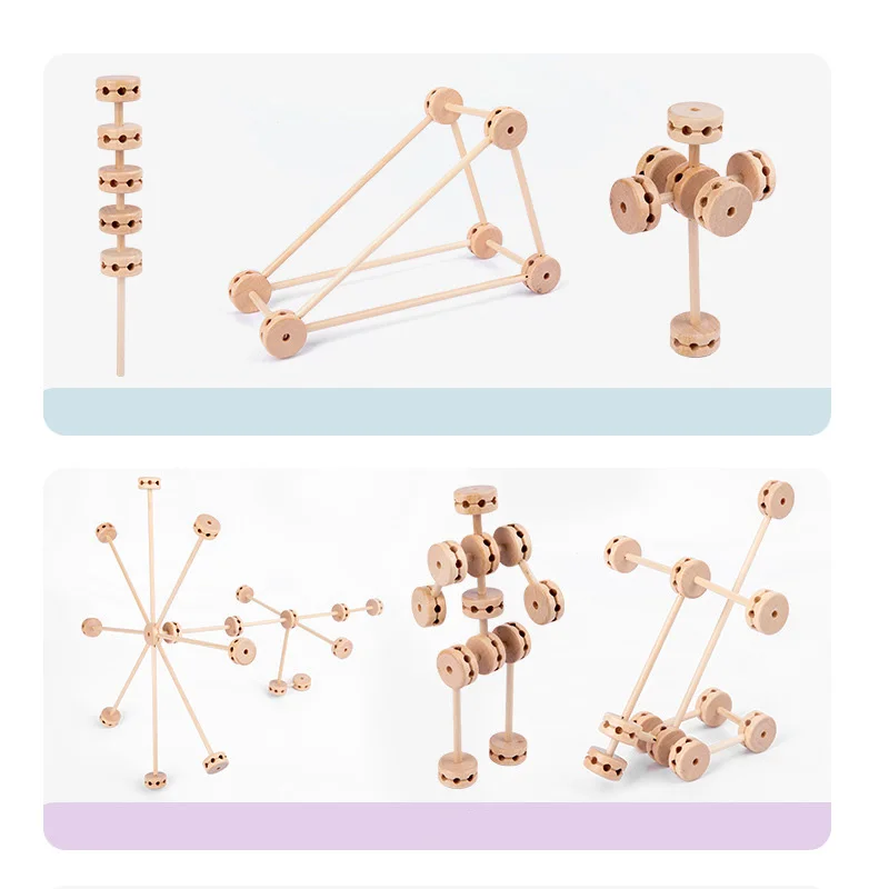 Neue Kinder Aufklärung Ausbildung Holz Head-Up Baustein Spielzeug Frühe Bildung Dreidimensionale Raum Fantasie Geschenk
