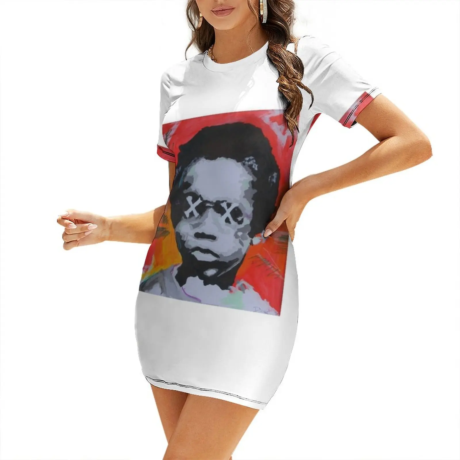 

ILLMATIC Short Sleeved Dress summer women's suit elegant dresses plus sizes Evening gown Bridesmaid dress woman