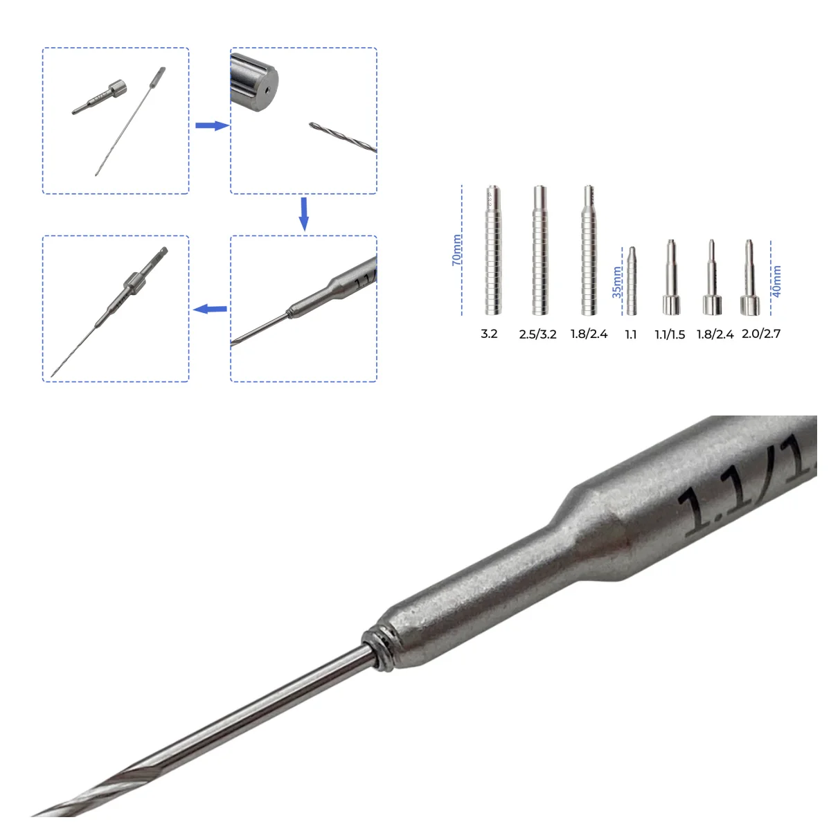 Threaded Drill Guide & Locking Screw Guider Veterinary Orthopedic Instruments