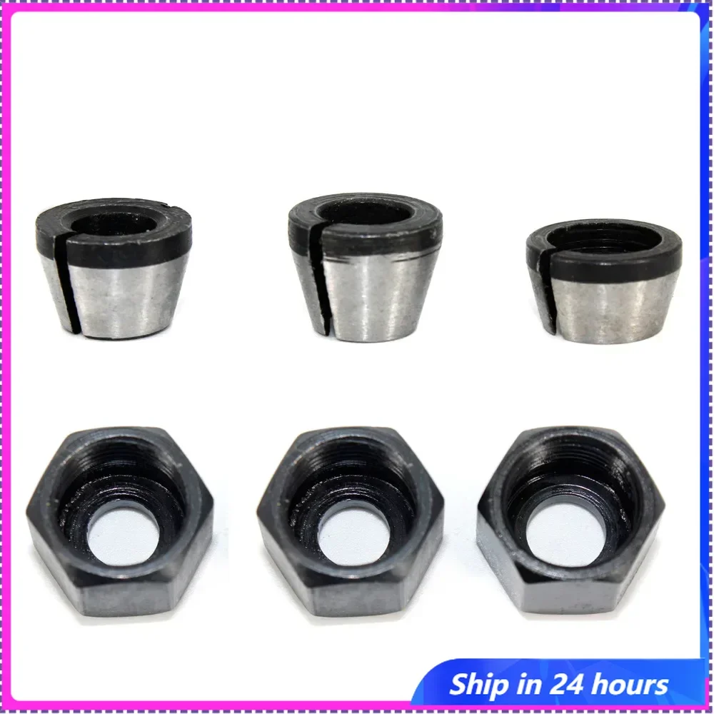 

1/4'' 6MM 6.35MM 8MM Shank Milling Cutter Collet Chuck & Nut for Electric Woodworking Trimmer Wood Router Engraving Machine
