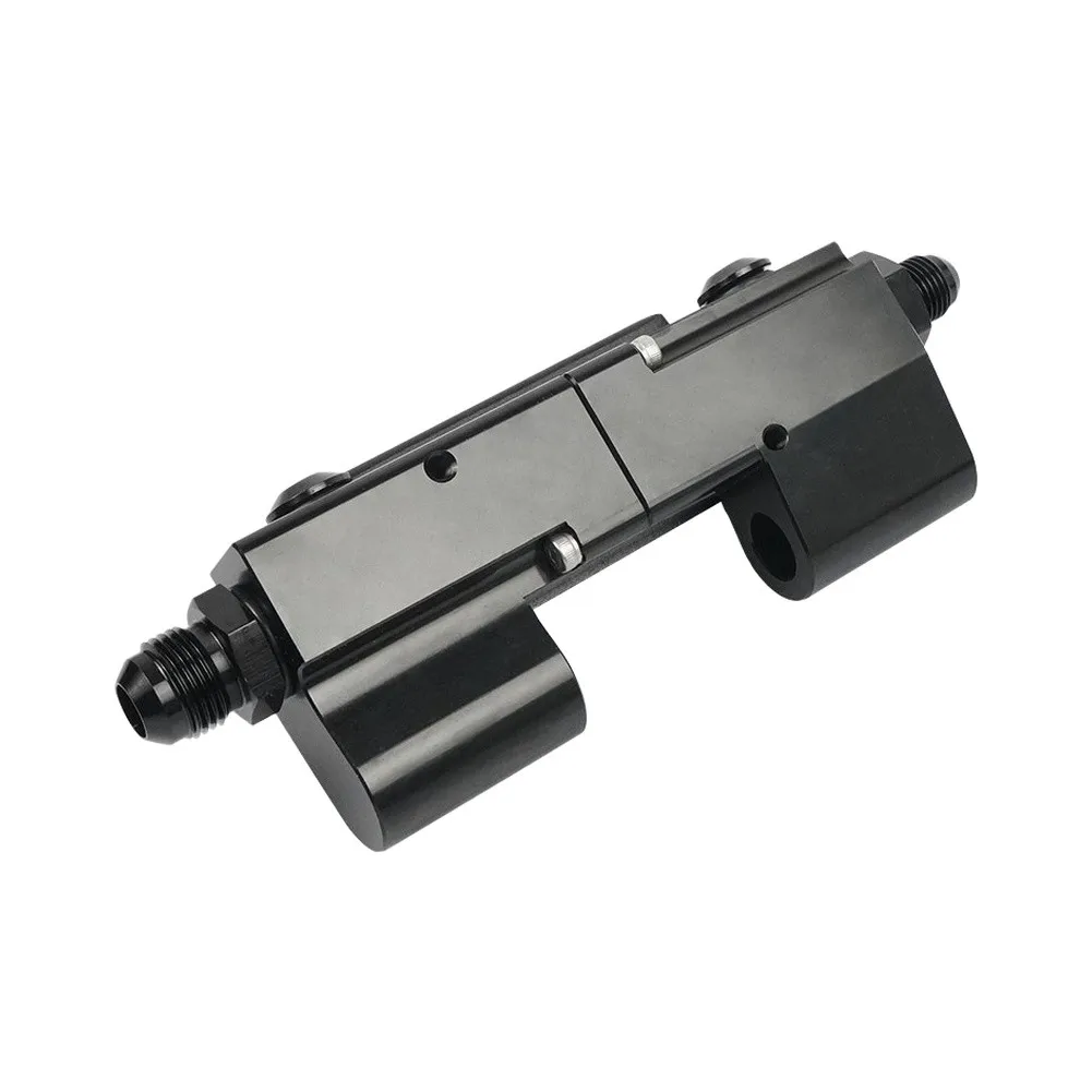 For Flex Fuel Sensor Bypass Adapter Compatible with For E85 Ethanol Blends 6AN 8AN Ports 6061 Billet Construction