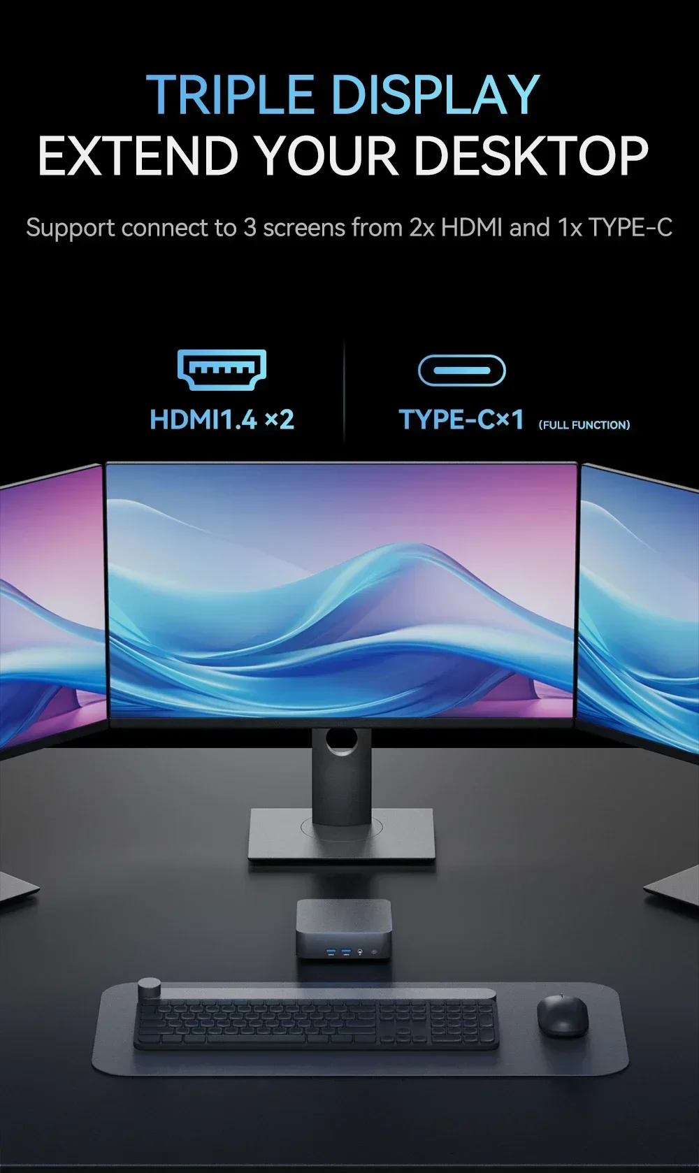 2025 New Windows 11 Intel N5095A/I9-8950HK Office/home Use Desktop Computer BT5.2 Mini PC 16GB 2TB SSD Portable Gaming Mini PC