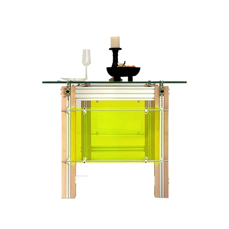 

Light luxury high-end aluminum profile table, home office modern glass computer desk, desk, long workbench