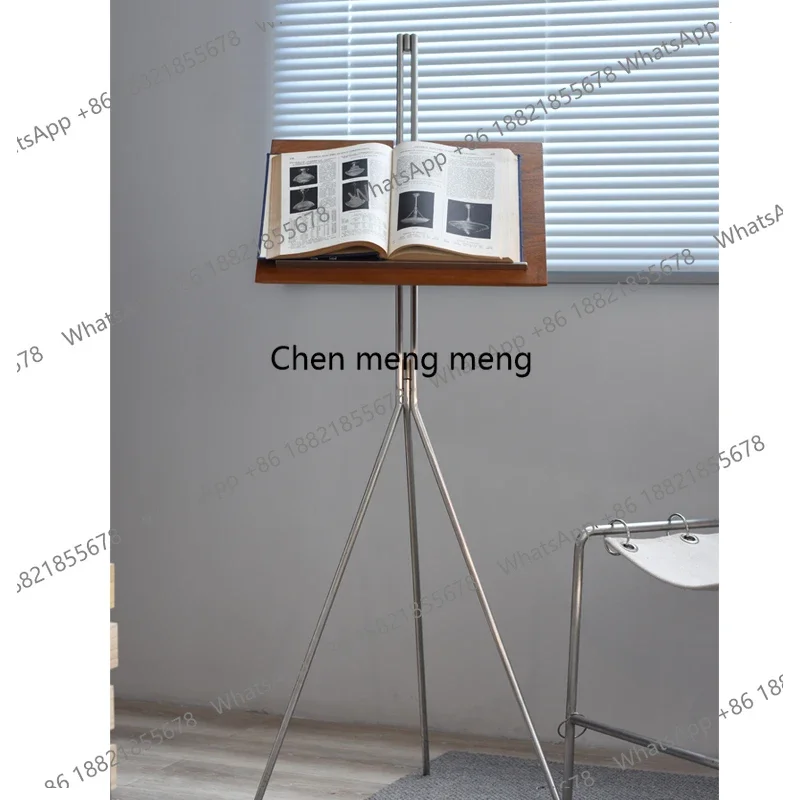 M138 Bookshelf Display Sheet Music Stainless Steel Minimalist Magazine Rack Recipe Rack Vintage