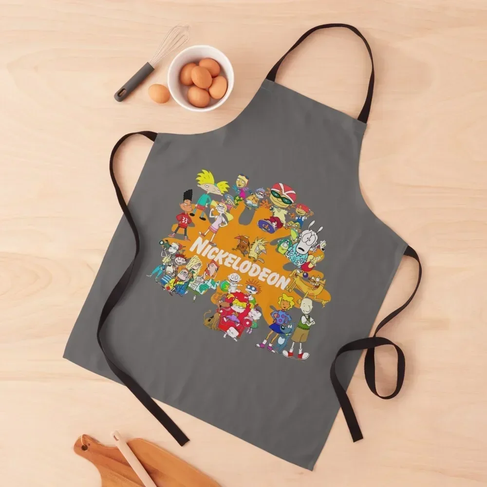 

90’s Nick Cartoons Apron For Kitchen Chef Uniform Women Apron