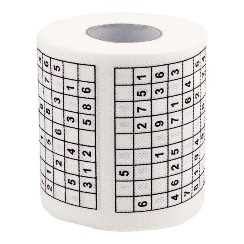 5 Rolls/1 Roll Fun Math Game-Themed Toilet Paper - 3-Ply, High-Quality Unbleached Pulp, For Home & Party Decor, Unique Gift Idea