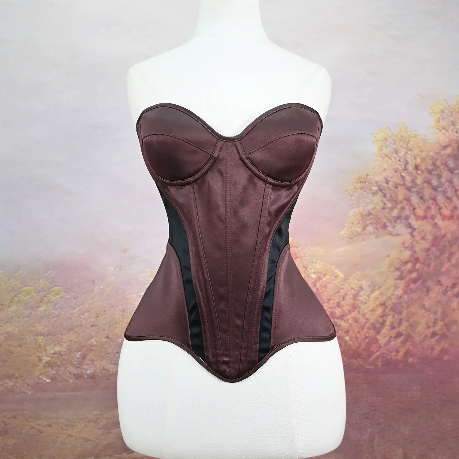 

Satin Hourglass Corset with Cups for Women Seamless Body Shaper Tummy Control Underwear