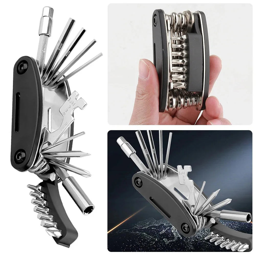 21-in-1 Bicycle Tool Kit, Socket Tool, Cross Screwdriver Flat Screwdriver And Multi-size Inner Hexagon Mountain Bike Repair Tool