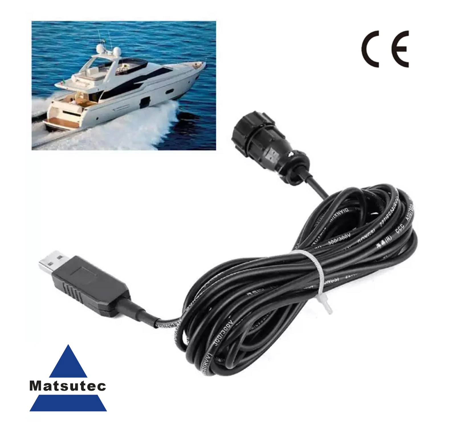 NPC-100 AIS Pilot Plug USB data cable 2 Meter IMO Standard AIS Pilot Plug interfaces USB 2.0 cable