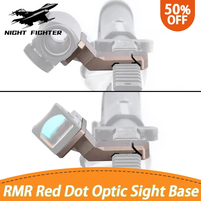 Metal Tactical RMR Aiming Optics Red Dot Sight 45° Offset Mount Base 20mm Picatinny Rail AR15 Rifle Scope Airsoft Accessories