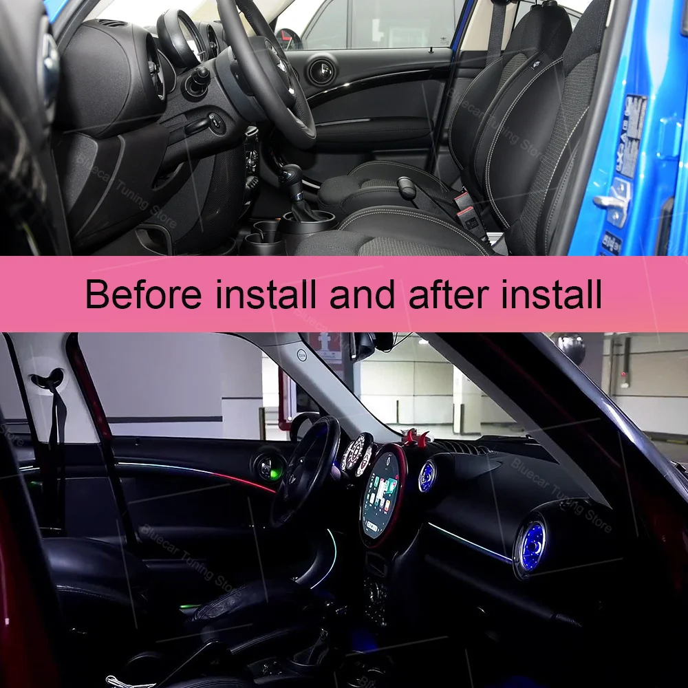 Dynamic Active Ambient LIghts For BMW MINi COUNTRYMAN F60 2011-2016 Control By Screen And Mobile APP