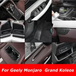 For Geely Monjaro Grand Koleos 2023 2024 2025 Car carbon fibre titanium Color Interior Decoration Cover Stickers ABS Accessorie