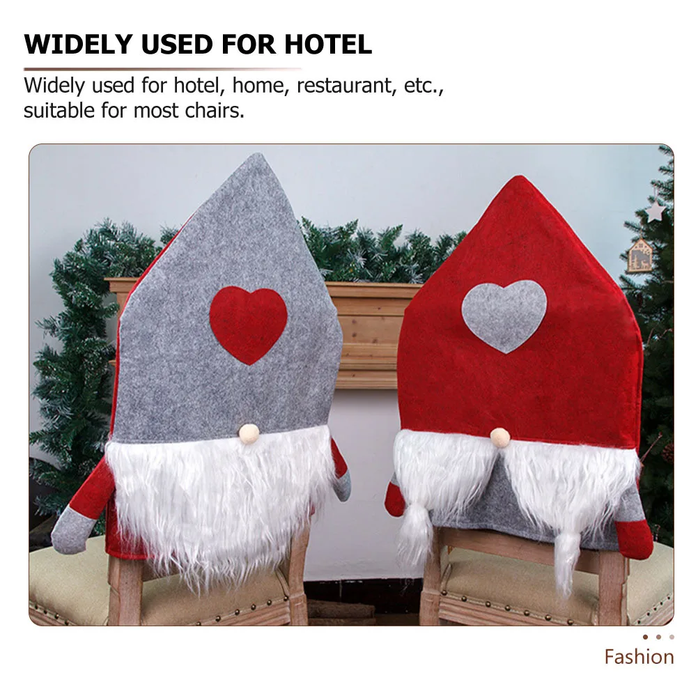 

2Pcs Xmas Chair Cover Nordic Decorative Chair Seat Cover for Home Hotel Restaurant Christmas Festival Ornament