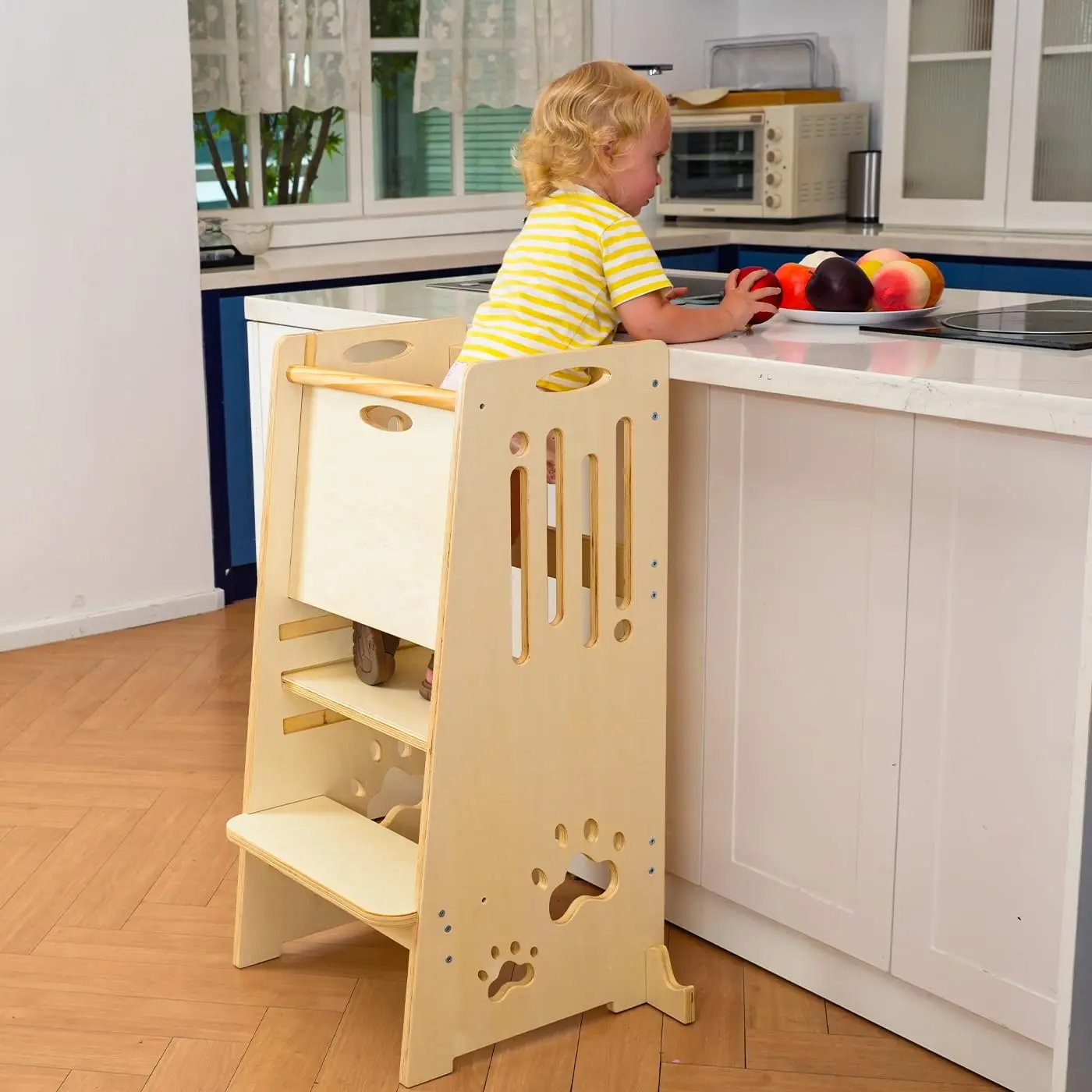 

Adjustable Height Toddler Step Stool, Safe Kitchen Tower for Kids, Easy Assembly and Portable Design