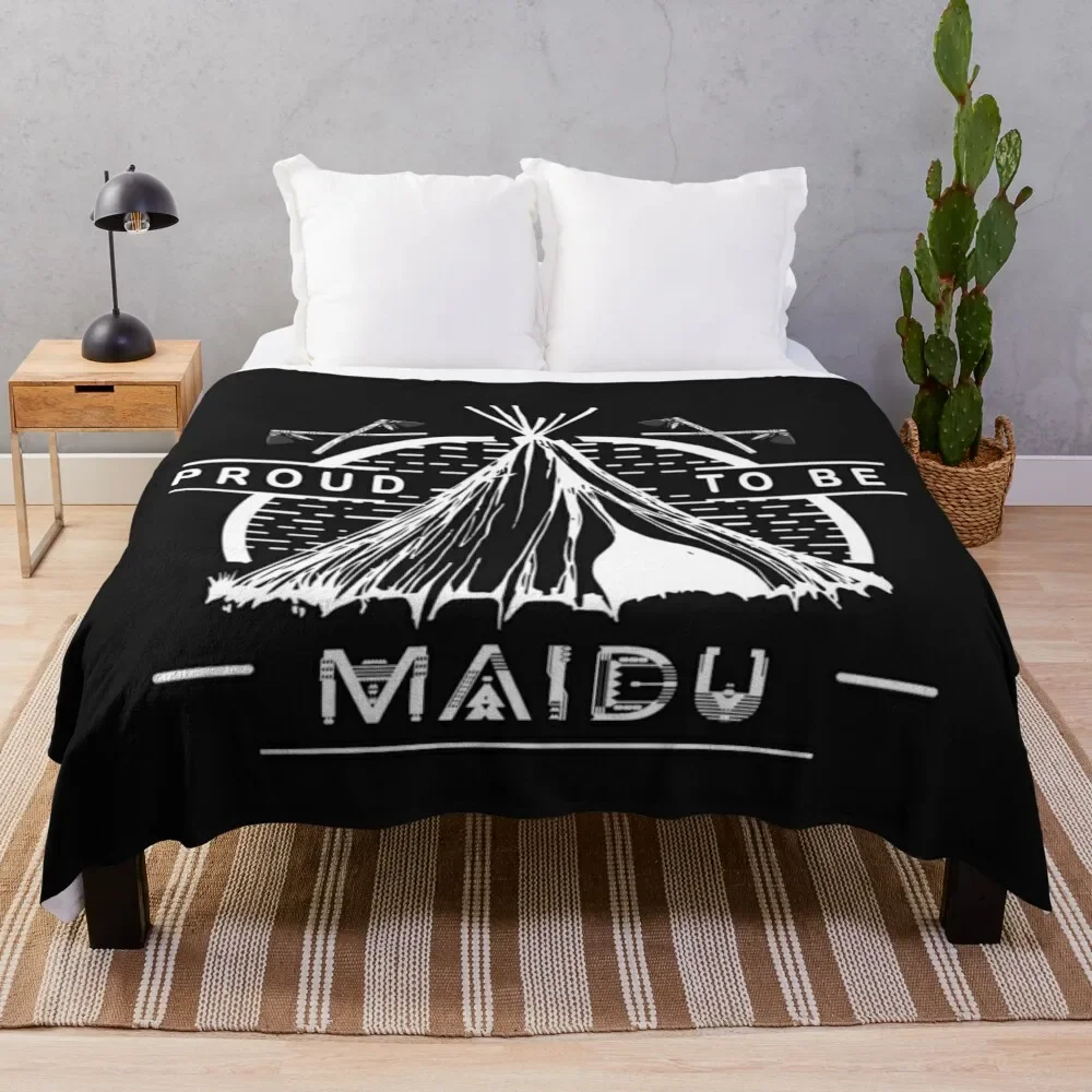 

Native American - Proud To Be Maidu Throw Blanket Multi-Purpose Flannel Winter beds For Decorative Sofa Blankets