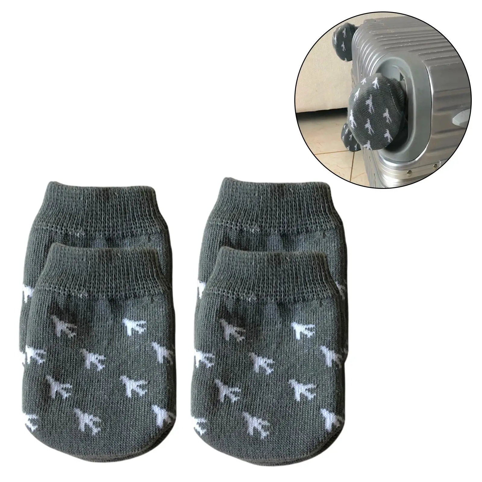 

4x Luggage Wheels Cover Socks Simple Table Leg Covers Easy to Clean Keep Floors