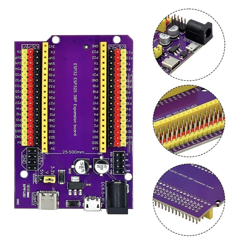 F3MA ESP32S 38pin  Extension Board with WiFi+Bluetooth-Connectivity Dual-Core Processor TypeC  DIY Projects