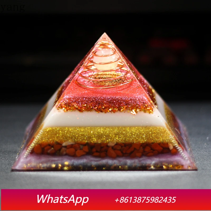 CX Crystal Ball Gravel Pyramid Home Resin Epoxy Handicraft Desktop Office Ornament