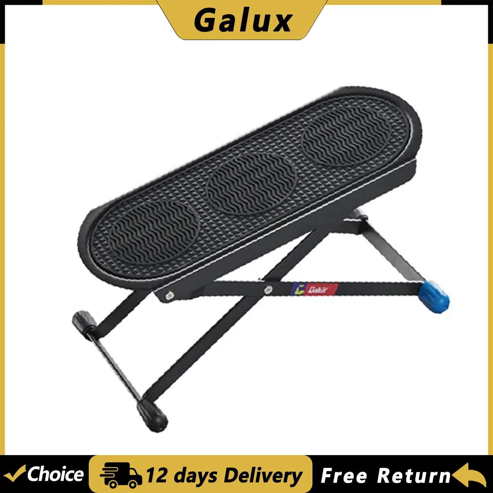 

GALUX Guitar Footrest Pedal Metal Non-Slip Rubber Pad Adjustable Folding 5-Position Height Footboard Guitar Parts & Accessories