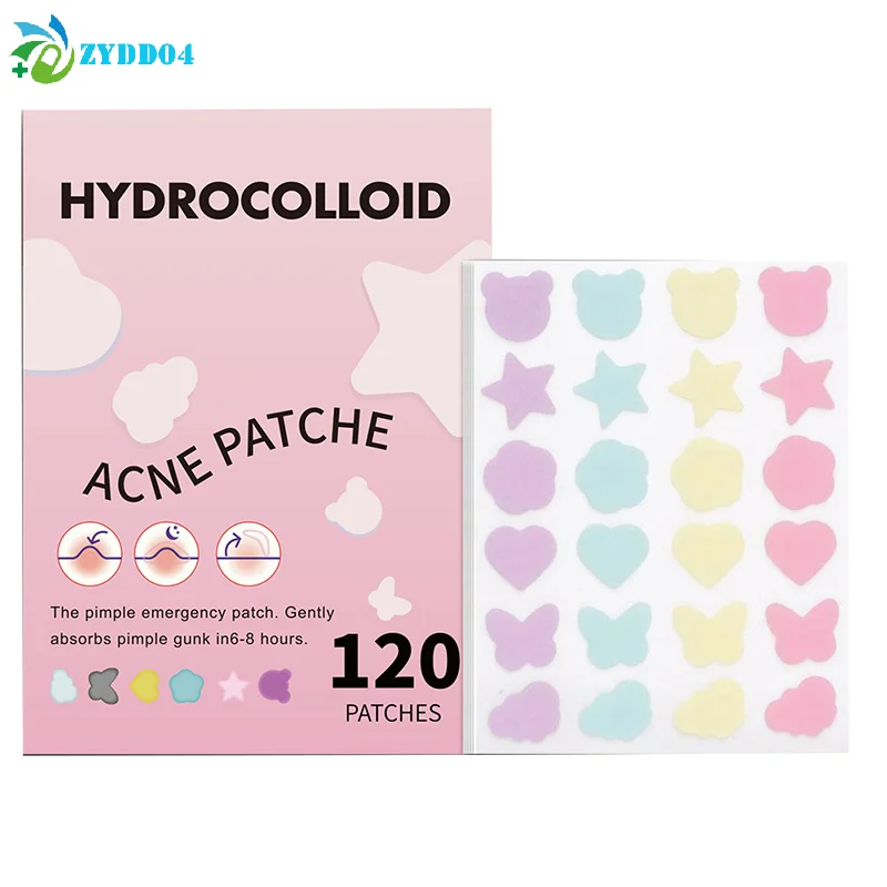 

●120 PCS/SET Star Butterfly Bear Pimple Patch Acne Colorful Invisible Acne Removal Skin Care Stickers Concealer Face Spot Beauty
