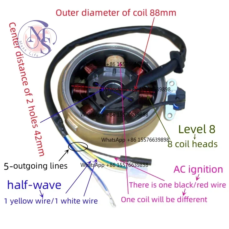 ZOCI-FOR-GY6 Ignition Coil Stator Rotor For 125 150cc Motorcycle Replacement Parts